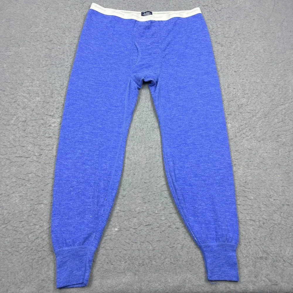 VTG DuoFold Thermal Shirt Pants Set Mens XL Blue Wool Blend Long Underwear 2 USA